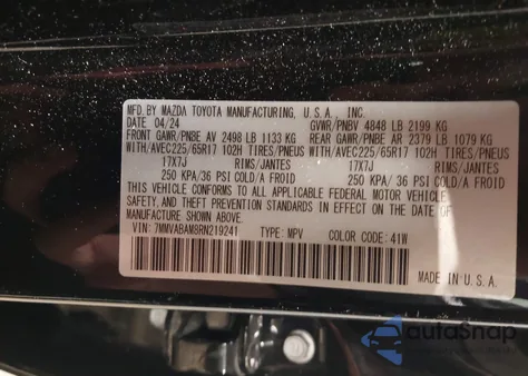 2024 Mazda Cx-50 2.5 S Select z USA, uszkodzony, nr VIN 7MMVABAM8RN219241